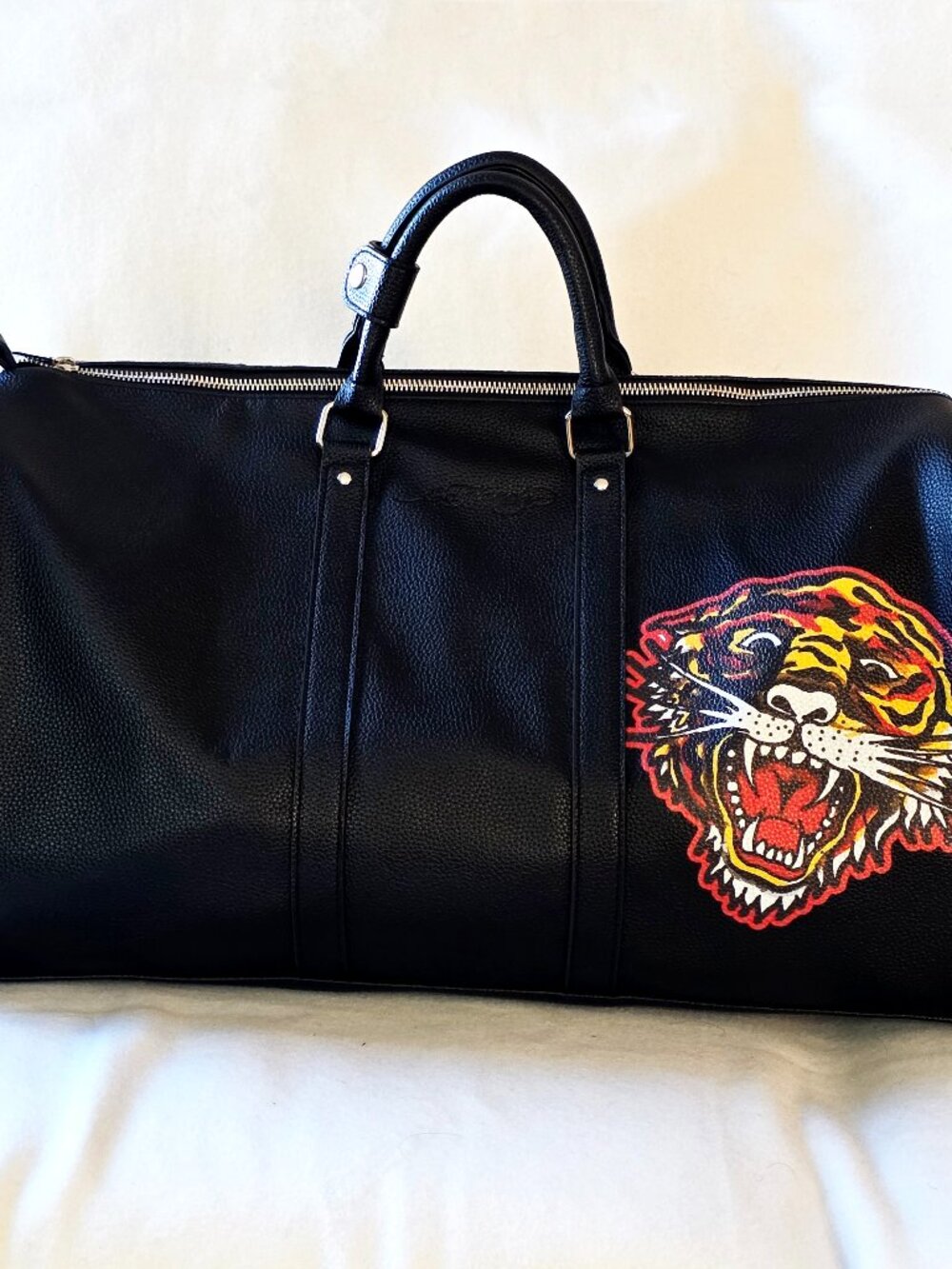ED HARDY Roaring Tiger Black Duffle Weekend Travel Bag Shoulder Carry-On